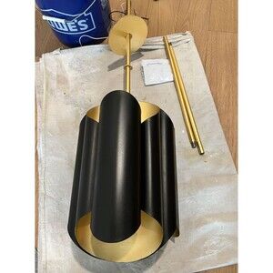 Hudson Valley Banks Black & Brass Pendant Pair